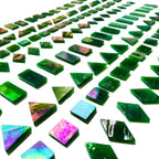 Iridescent Green Mosaic Tiles for Crafts, 280 Pieces Mixed 4 Shapes Stained - Image 4