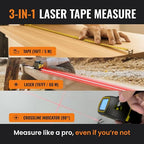 The Almighty Ruler Laser Tape Measure | Laser Distance Measurer, Heavy-Duty Tool - Image 2
