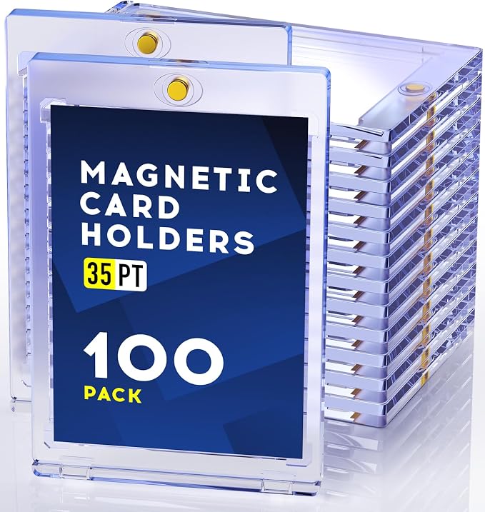 100ct Magnetic Card Holder, 35pt One Touch Card Holder, U-V Protectors Hard by Basthalan