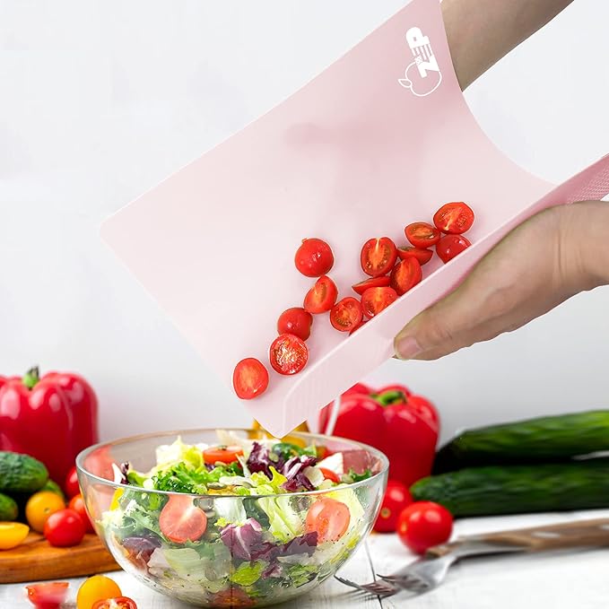 ZVP Flexible Plastic Cutting Board Set of 5 Gradient Color, Colorful Chopping - Image 4