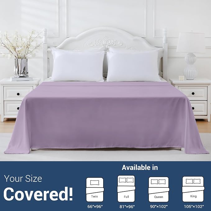 Full Flat Sheet Only, 1 Pack Top Bed Sheets, Soft Breathable Brushed Microfiber - Image 5