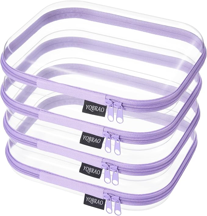 YQBRAO 4-Pack Clear Diaper Bag Organizer Pouches, 1.2mm Ultra-Thick PET Travel by Unknown