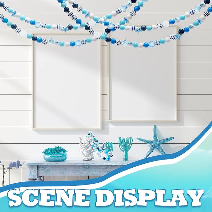 Bencailor 200 Pcs Ocean Theme Wood Beads - Image 4