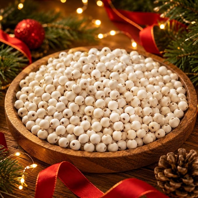 Natural Wood Beads Bulk Unfinished Round Wooden Beads - Image 4