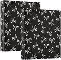 Pink Strawberry Round Ring Binders 1.5 Inch Doodle Pattern Black 3 Ring by Wamika