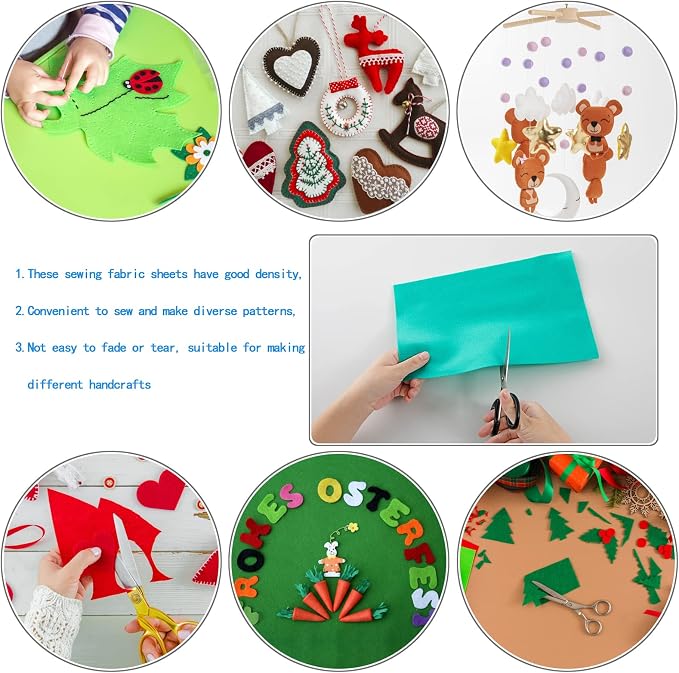 HaoFeijh Felt Fabric 36 * 36 Inch Wide 1.6mm, Fabric Sheets Soft Woven Acrylic - Image 4