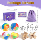 Brain Teaser Puzzles for Adults and Kids, 3D Wooden Plastic Metal Puzzle - Image 2