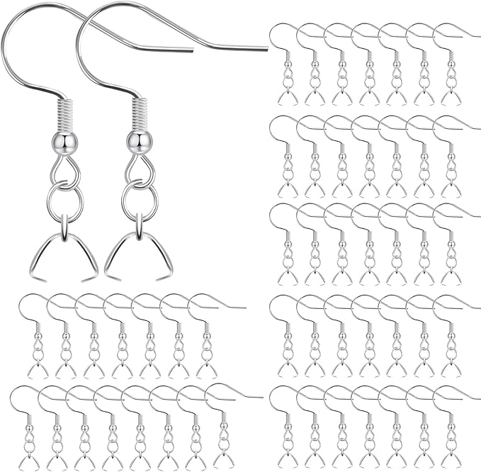 Earring Hooks 50PCS/25Pairs, Stainless Steel Ear Wires Fish Hooks, - Image 7