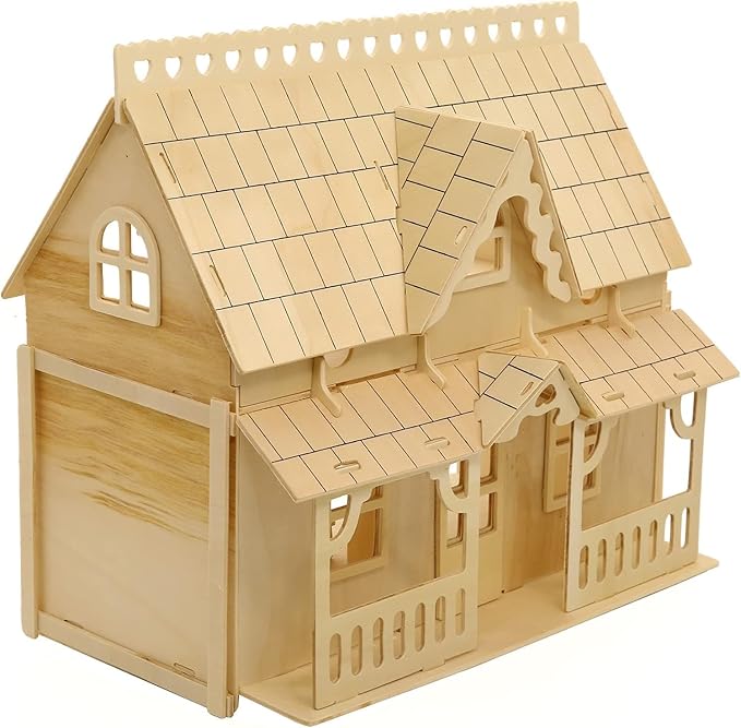 3D Puzzle House, Fantasy Villa Model Kit DIY Miniature Dolls House Kits - Image 2