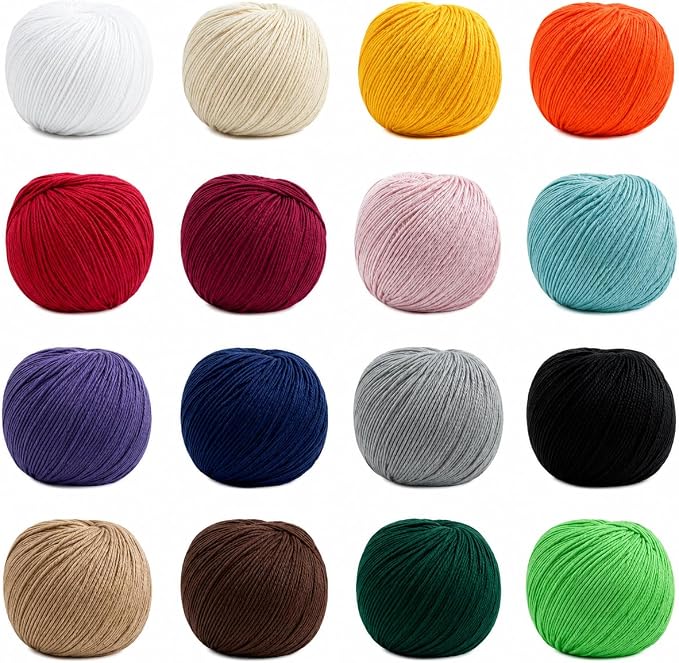 Cotton Hobby Yarn for Amigurumi Crochet & Knitting | Assorted Colors Starter - Image 2