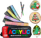 288 Colors Bag Acrylic Paint Markers Set, Soft Flexible Brush Markers by Unknown