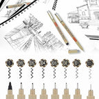 GETHPEN Micro Fineliner Pens, Fine Line Waterproof Ink Set, 8 Pack | 8 Black - Image 2