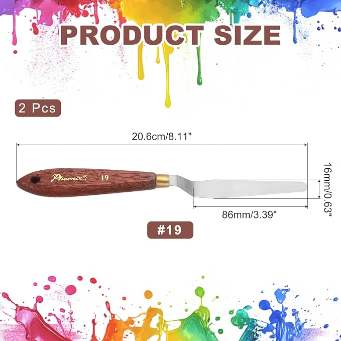 MECCANIXITY Pack of 2 Palette Knife No.19, 8.1" Long - Image 2