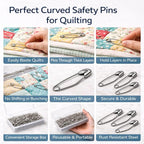 250 PCS 1.5 Inch Curved Safety Pins, Stainless Steel Quilting Pins | Curved - Image 6