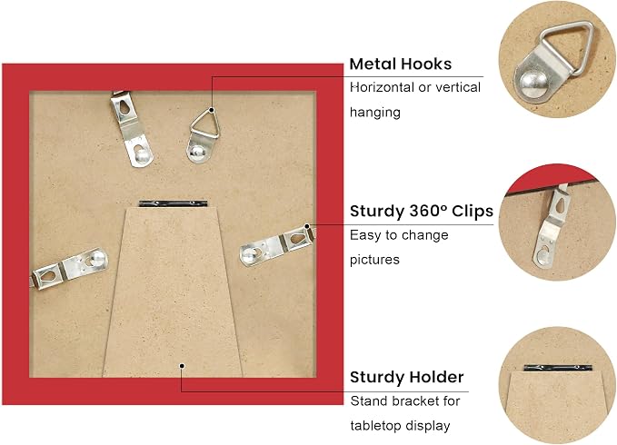 4x4 Picture Frame with Real Glass, Wooden cute 4 x 4 Photo Frame with Wavy Mat - Image 4