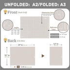 iMAT Flip Cutting Mat Note A2, Double-Sided, Origami White | Inch grid front - Image 2