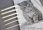 N NOROCME 10 PCS Blending Stumps, Sponge Pens and Sandpaper Pencil Sharpener | - Image 5