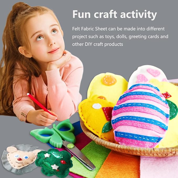 Jtnohx Color Felt, Soft Felt Sheets, 1.4mm Thick 8"x12" Handicraft Felt Fabrics - Image 5