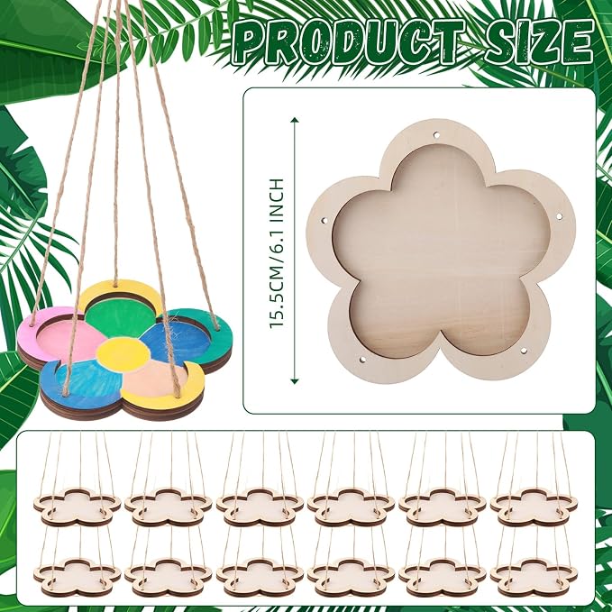 DoubleFill 12 Pcs Thickened Wood Bird Feeder Craft Kits - Image 2