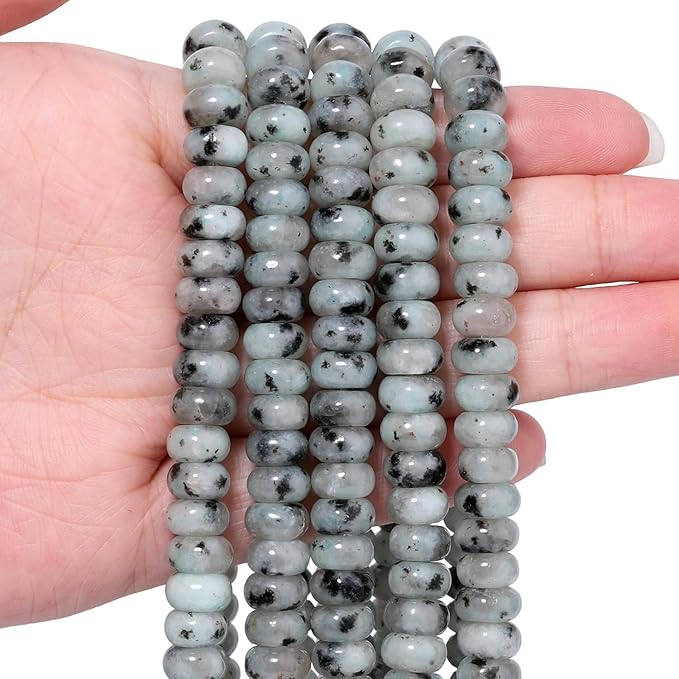 Songxi 5x8mm Natural Sesame Jasper Stone Rondelle Beads, Gemstone by SongXi