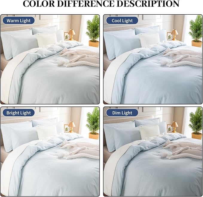 NEXHOME PRO Duvet Cover Set 100% Washed Cotton Kids Twin XL 66"x92", Organic - Image 2