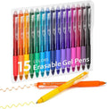 Lineon Erasable Gel Pens, 15 Colors Retractable 0.5mm Fine Point Erasable Pens by ShuttleArt