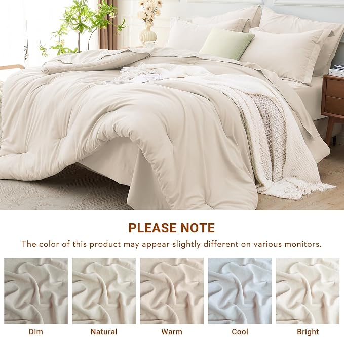 MUXHOMO 7 Pieces California King Comforter Set, Soft Bed in a Bag Cal King Size - Image 7