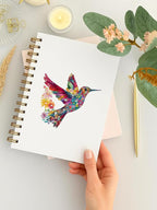 Floral Hummingbird Spiral Notebook, Hummingbird Lovers Gifts - Image 3