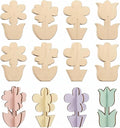 24-Piece 3D Craft Set Wooden Unfinished Wood Crafts Flowersspring Crafts by Unknown