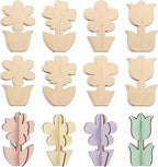 24-Piece 3D Craft Set Wooden Unfinished Wood Crafts Flowersspring Crafts by Unknown