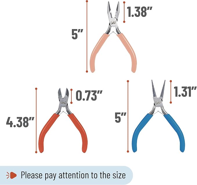 Mr. Pen- Pliers for Jewelry Making, 3 Pack, Chain Nose | Round Nose Pliers Set - Image 2