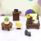 23pcs Brown Dollhouse Mini Furniture Kit Decoration DIY Accessories Including - Image 6