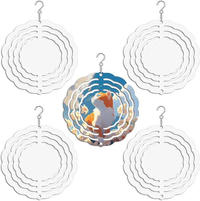 CHONOVO 5 Pack 3 Inch Sublimation Wind Spinner Blank | Double-Sided Sublimation by CHONOVO