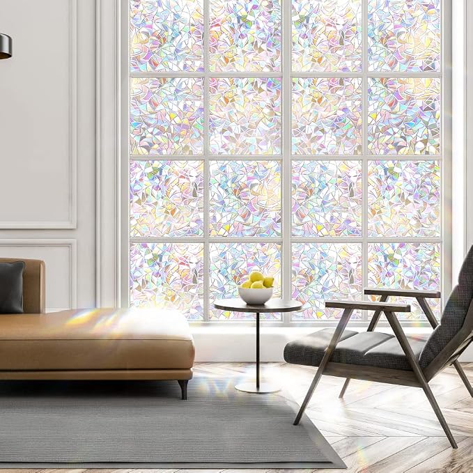 Haton Window Privacy Film, Stained Glass Rainbow Film Decorative Window Clings - Image 9