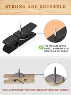 50pcs Black Wooden Push Pin Clips - Image 5