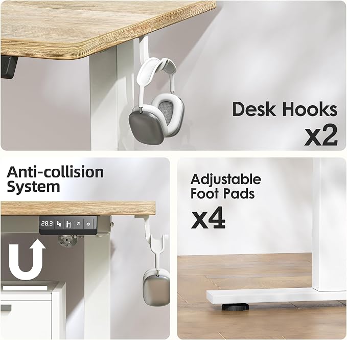 TIQLAB Electric Adjustable Sewing Table, Ergonomic Worktable - Image 8