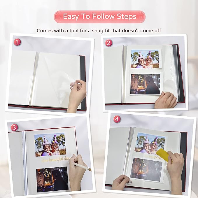 Popotop Large Photo Album Self Adhesive 4x6 5x7 8x10 Scrapbook Album DIY - Image 4
