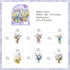 OKUPAN 120Pcs Flower Stickers for Scrapbooking Supplies, Transparent Scrapbook - Image 6