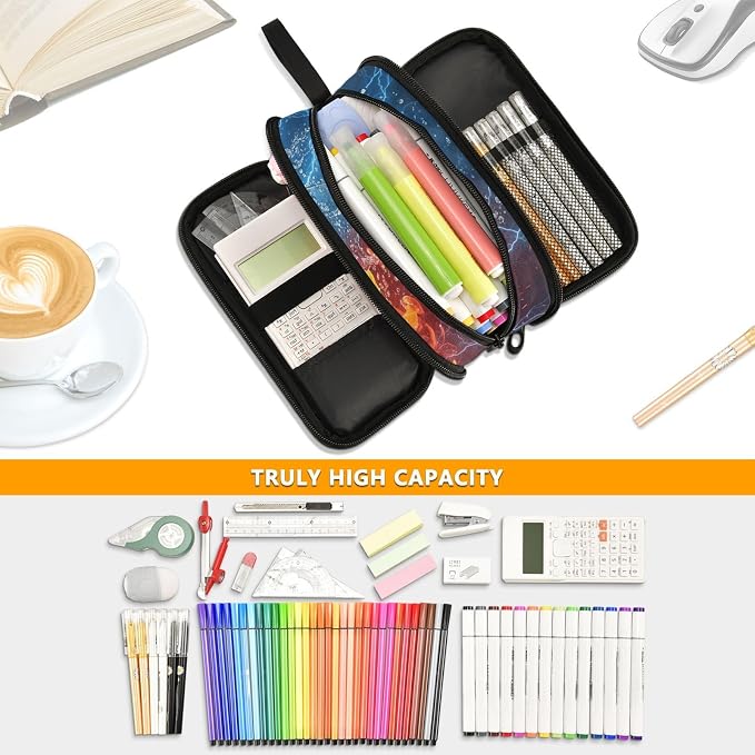 Soccer Football Ball Pencil Case Box Boys Girls Large Pencil Pouch - Image 3