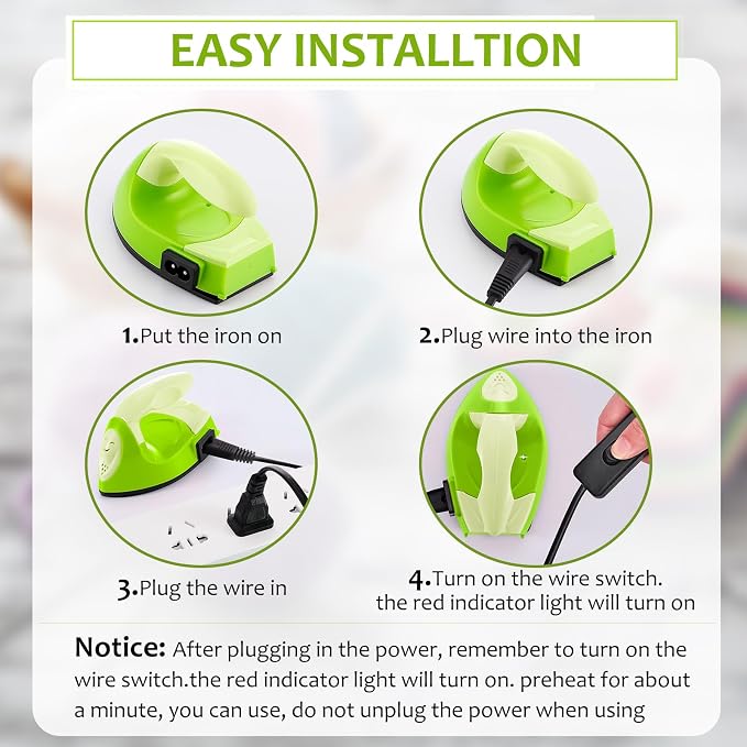 Honoson Mini Craft Iron Mini Heat Press Small Iron 3.93 x 2.36 x 2.76 in - Image 3