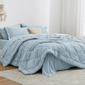 Love's cabin California King Comforter Set Light Blue, 7 Pieces California King by Lovescabin