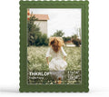 12x16 Picture Frame with Mat for 11x14, Wavy Edge Wooden Real Glass Photo Frame by THKRLOF