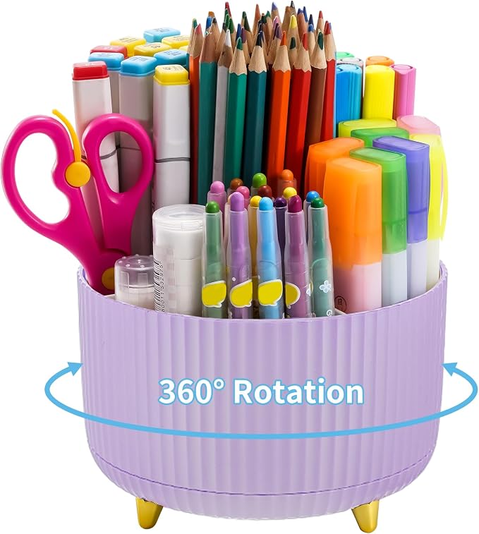 Marbrasse Desk Organizer, 360-Degree Rotating Pen Holder, Desk Organizers and by Marbrasse