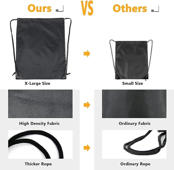 BeeGreen Black and Royal Drawstring Backpack Bags Bulk 2 Pack X-Large 22.4" L x - Image 5