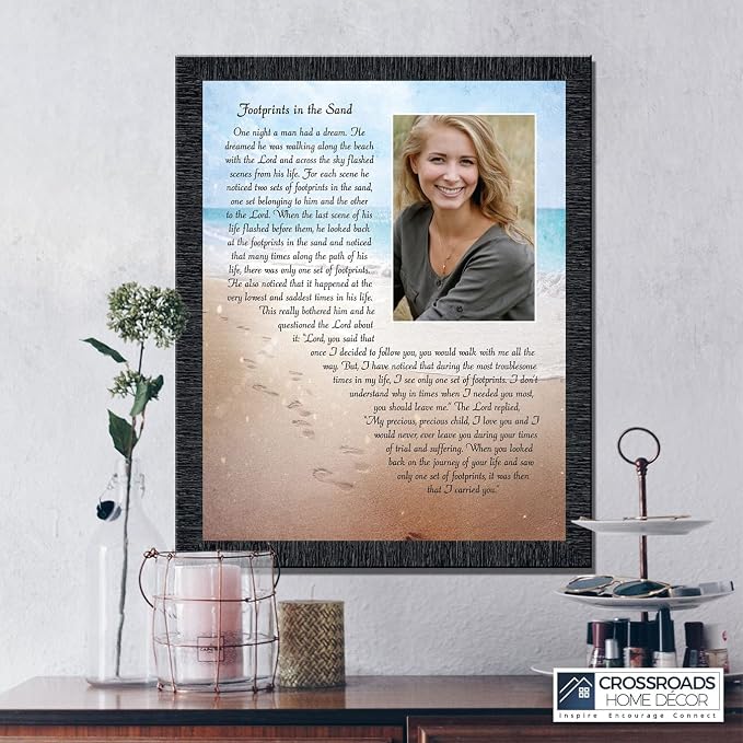Footprints in the Sand Inspirational Wall Art, Beach Decor, Christian Gifts - Image 4