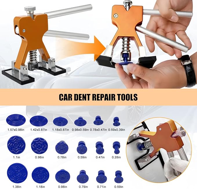 Zpana 18PCS/Set Car Dent Puller Kit, Paintless Vehicle Remover Pull Tools - Image 4