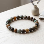 35pcs Round Loose Green Crack Old Agate Beads - Image 4