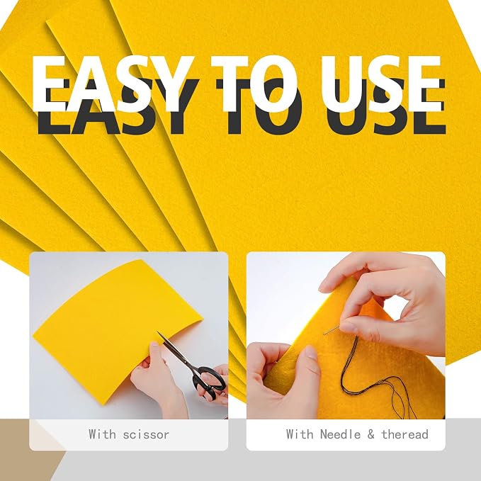 HaoFeiJH Yellow Felt Fabric Sheets - Image 3