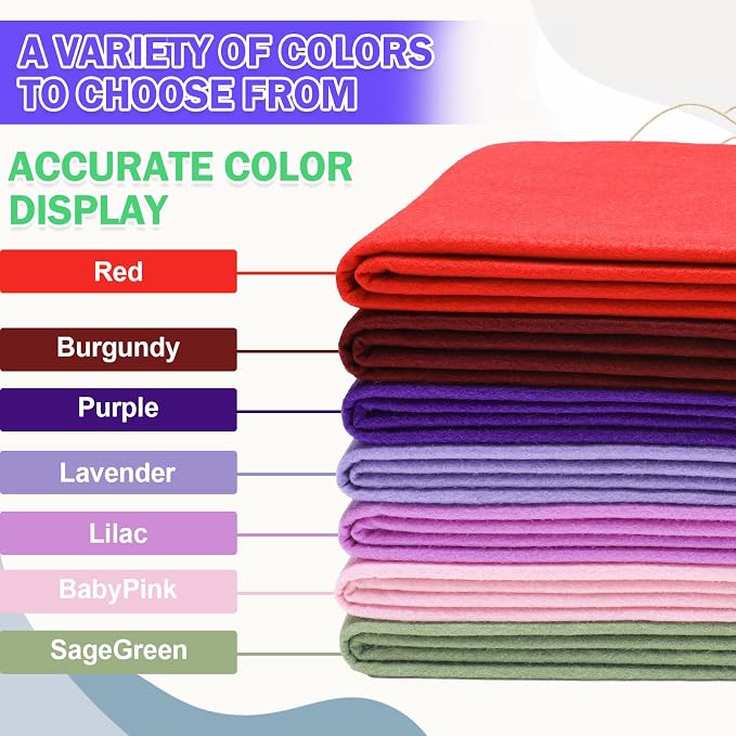 XSEINO Lavender Large Felt Fabric 108" X 36 ", 1.4 mm Thick Soft Felt Fabric - Image 5