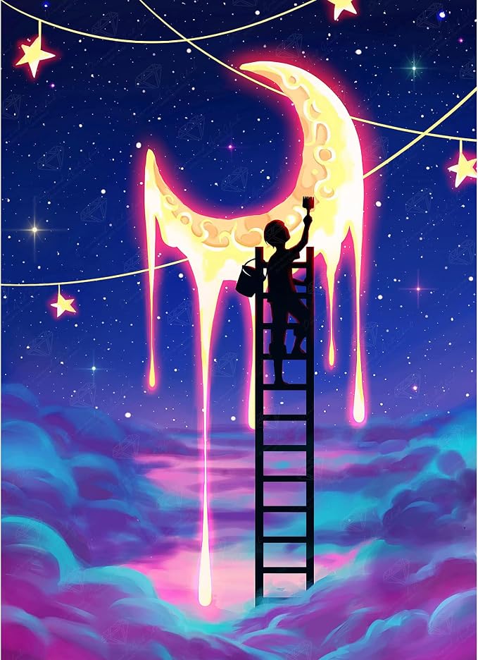 DIAMOND ART CLUB Paint the Moon Diamond Painting Kit, Fun DIY Crafts by DIAMONDARTCLUB